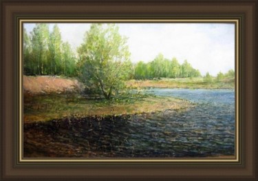 Картина под названием "Озерко за бетонкой" - Korytov Sergey, Подлинное произведение искусства