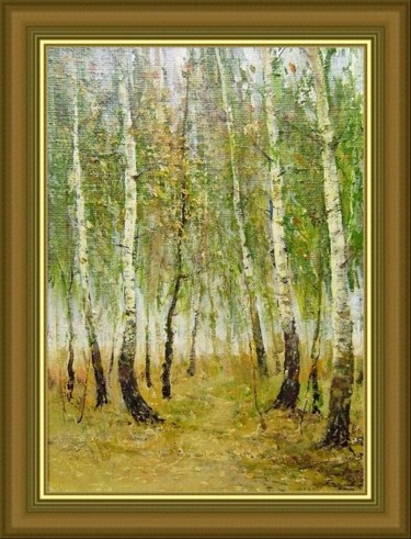 Картина под названием "Осенние березы" - Korytov Sergey, Подлинное произведение искусства