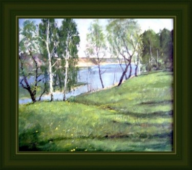 Картина под названием "Река Омь" - Korytov Sergey, Подлинное произведение искусства
