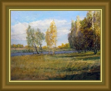Картина под названием "Река Омь 2" - Korytov Sergey, Подлинное произведение искусства