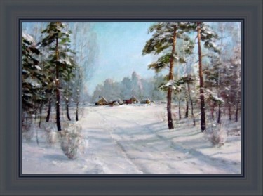 Картина под названием "Сибирская деревенька" - Korytov Sergey, Подлинное произведение искусства
