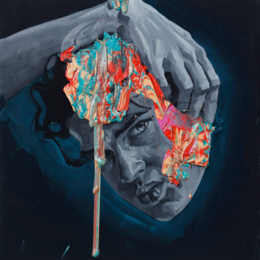 Ζωγραφική με τίτλο "When Blindness is i…" από Kos Cos, Αυθεντικά έργα τέχνης, Λάδι Τοποθετήθηκε στο Ξύλινο φορείο σκελετό