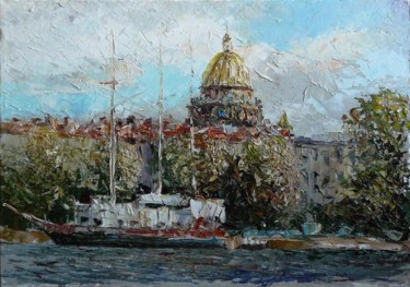 Painting titled "Питер.Исакиевский с…" by Roman Koshelev, Original Artwork, Oil