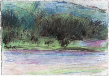 Drawing titled "landscape by the ri…" by Petar Kosic, Original Artwork