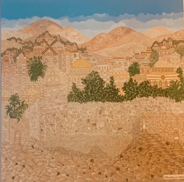 Malerei mit dem Titel "Jérusalem 2" von Michel Koskach, Original-Kunstwerk, Acryl
