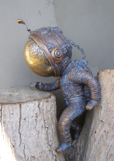 Скульптура под названием "Астронавт 3" - Константин И Серафима Федоров И Крушельницкая, Подлинное произведение искусства, Ке…