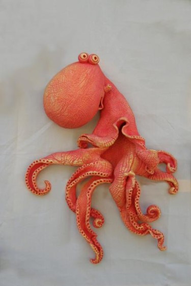 Sculpture titled "The octopus" by Konstantin I Serafima Fedorov I Krushelnitskaia, Original Artwork, Ceramics
