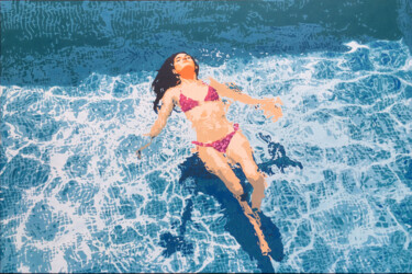 Pintura titulada "Pool" por Kosta Morr, Obra de arte original, Acrílico Montado en Bastidor de camilla de madera