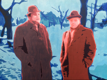 Картина под названием "Soviet winter" - Kosta Morr, Подлинное произведение искусства, Акрил Установлен на Деревянная рама дл…