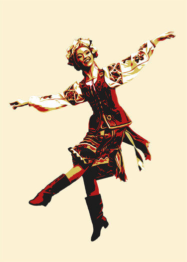 Pintura titulada "Folk dance_2" por Kosta Morr, Obra de arte original, Acrílico Montado en Bastidor de camilla de madera