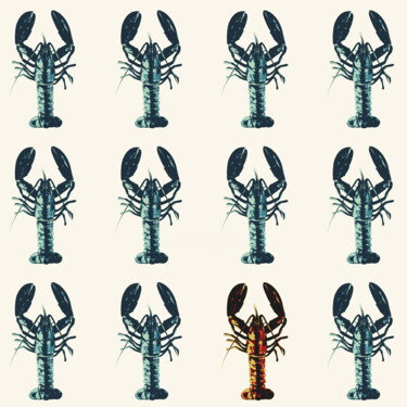 Картина под названием "Strange Crayfish" - Kosta Morr, Подлинное произведение искусства, Акрил Установлен на Деревянная рама…