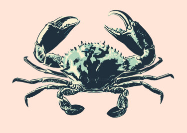 "Crab" başlıklı Tablo Kosta Morr tarafından, Orijinal sanat, Akrilik Ahşap Sedye çerçevesi üzerine monte edilmiş
