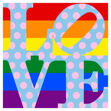 "LOVE_1" başlıklı Tablo Kosta Morr tarafından, Orijinal sanat, Akrilik Ahşap Sedye çerçevesi üzerine monte edilmiş