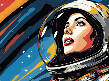 Картина под названием "Space trip" - Kosta Morr, Подлинное произведение искусства, Акрил Установлен на Деревянная рама для н…