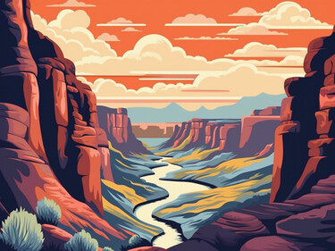 Pintura titulada "Grand Canyon IV" por Kosta Morr, Obra de arte original, Acrílico Montado en Bastidor de camilla de madera