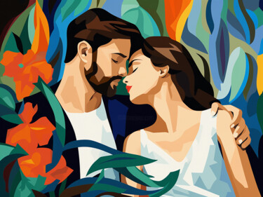"Two lovers" başlıklı Tablo Kosta Morr tarafından, Orijinal sanat, Akrilik Ahşap Sedye çerçevesi üzerine monte edilmiş