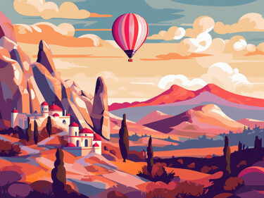 Картина под названием "Cappadocia" - Kosta Morr, Подлинное произведение искусства, Акрил Установлен на Деревянная рама для н…