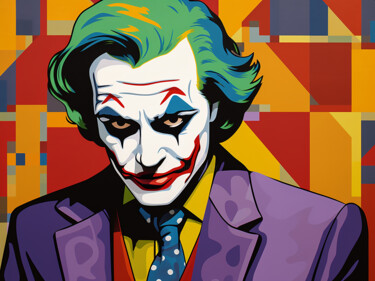 Painting titled "Joker" by Kosta Morr, Original Artwork, Acrylic Mounted on Wood Stretcher frame