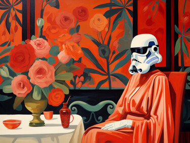 Pintura titulada "Clone trooper" por Kosta Morr, Obra de arte original, Acrílico Montado en Bastidor de camilla de madera
