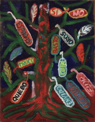 Pintura intitulada "Arbol oros" por Kardo Kosta, Obras de arte originais, Óleo