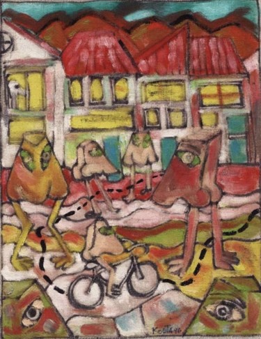 Pintura titulada "Pueblito Suizo" por Kardo Kosta, Obra de arte original, Oleo