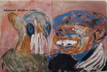 Charlas de escritor y pajaro Peinture intitulée "Charlas de escritor…" par Kardo Kosta, Œuvre d'art originale, Huile
