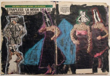 La moda de los hombros descubiertos Peinture intitulée "La moda de los homb…" par Kardo Kosta, Œuvre d'art originale, Huile