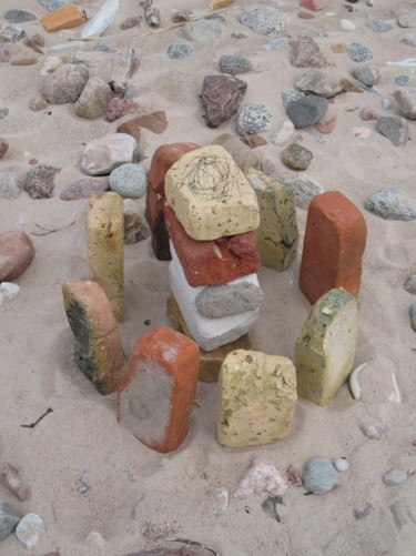 Pintura titulada "Casa piedra playa" por Kardo Kosta, Obra de arte original, Oleo