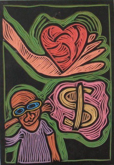 Peinture intitulée "Lleva el corazon en…" par Kardo Kosta, Œuvre d'art originale, Huile