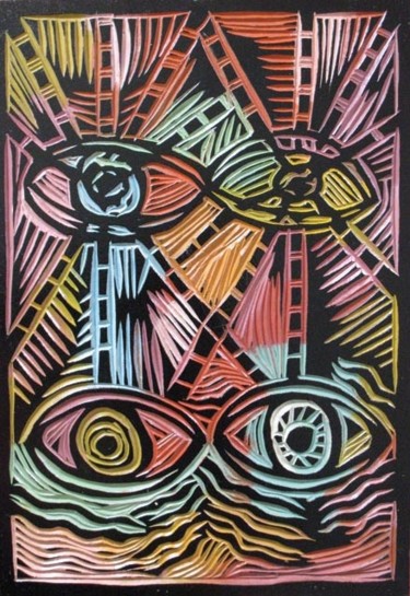 Peinture intitulée "Ojos que no ven env…" par Kardo Kosta, Œuvre d'art originale, Huile
