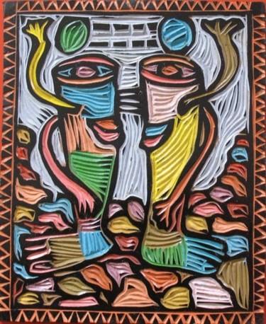 Peinture intitulée "Piernas Tierra" par Kardo Kosta, Œuvre d'art originale