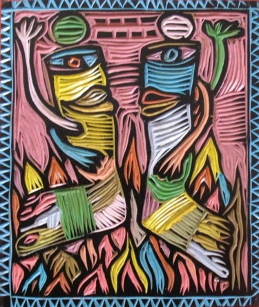 Pintura titulada "Piernas fuego" por Kardo Kosta, Obra de arte original, Oleo