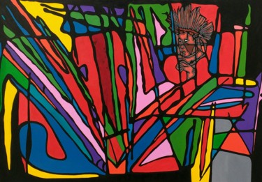 Peinture intitulée "Meu índio" par Kosta, Œuvre d'art originale, Huile