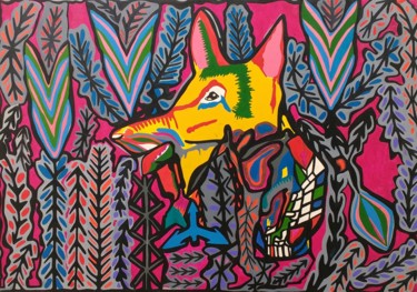 Peinture intitulée "Dog" par Kosta, Œuvre d'art originale, Huile