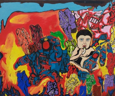 Pintura intitulada "Criança e os Deuses…" por Kosta, Obras de arte originais