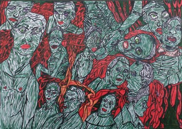 Peinture intitulée "Escravidão" par Kosta, Œuvre d'art originale