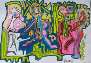 Peinture intitulée "Niggas!" par Kosta, Œuvre d'art originale