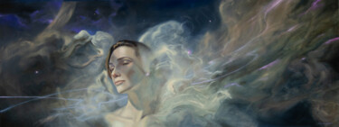 Painting titled "Cosmic calm" by Kostiantyn Hudaiev, Original Artwork, Oil