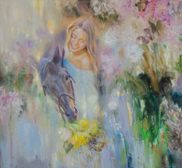 Peinture intitulée "A bouquet of happin…" par Kostiantyn Hudaiev, Œuvre d'art originale, Huile