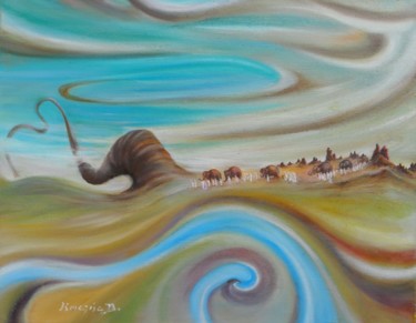 Painting titled "Caravan" by Kostis Daras, Original Artwork, Other