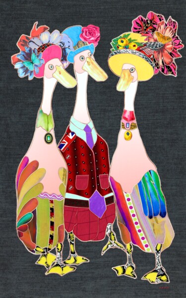 Arte textil titulada "Утки" por Kostyantin Malginov, Obra de arte original, Fibra textil