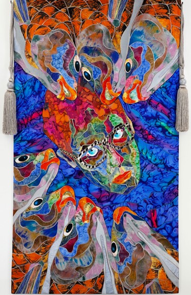 I was at the bottom Art textile intitulée "I was at the bottom" par Kostyantin Malginov, Œuvre d'art originale, Tapisserie Monté sur Panneau de…