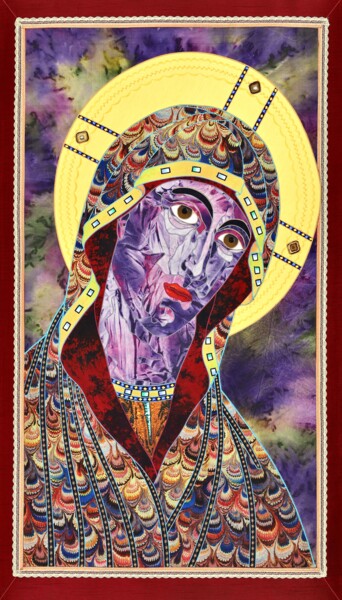 Textile Art titled "1965" by Kostyantin Malginov, Original Artwork, Tapestry Mounted on Wood Panel