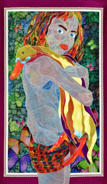 Textile Art με τίτλο "Vikki" από Kostyantin Malginov, Αυθεντικά έργα τέχνης, Ταπισερί