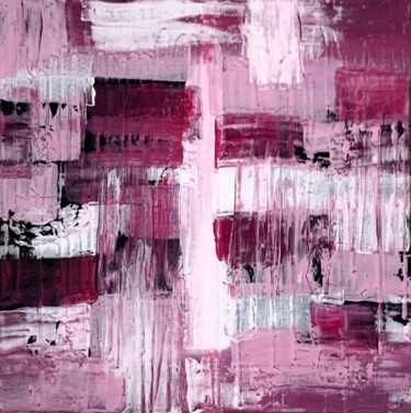 Painting titled "Pink" by Kot, Original Artwork, Acrylic Mounted on Wood Stretcher frame