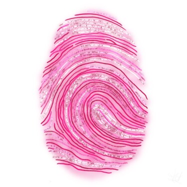Digitale Kunst getiteld "Pink print" door Kot, Origineel Kunstwerk, Digitaal Schilderwerk