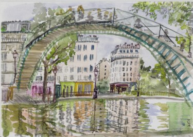"canal-saint-martin-…" başlıklı Tablo Kote Mensah tarafından, Orijinal sanat