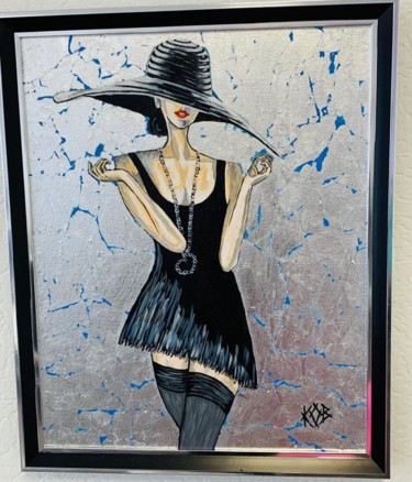 Ζωγραφική με τίτλο ""Женщина загадка"" από Olga Kotenkova, Αυθεντικά έργα τέχνης, Ακρυλικό Τοποθετήθηκε στο Ξύλινο φορείο σκ…