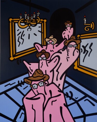 Pintura titulada "Pink Ghosts" por Kotsuno, Obra de arte original, Acrílico Montado en Bastidor de camilla de madera
