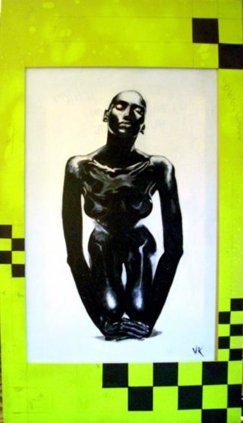 Pittura intitolato "Barefoot on black&w…" da Bababo, Opera d'arte originale
